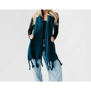 NEW PRETTY SIMPLE twyla twisted tassel scarf in teal